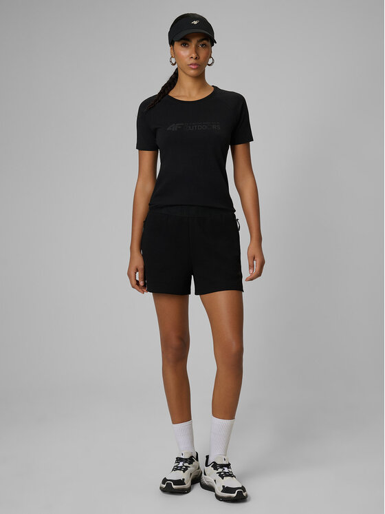 4F 4F Szorty sportowe COZY Czarny Slim Fit