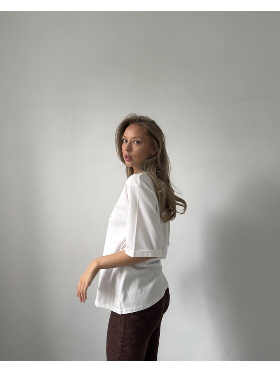 Le Songe Le Songe T-Shirt PISTACHIO Biały Oversize