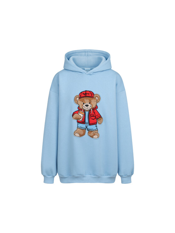 Bluza, rozmiar L/XL, Błękitny, Bluza oversize Rodney Teddy dla mamy i taty z kapturem