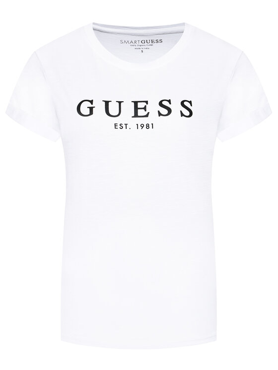 Guess Guess T-Shirt 1981 W0GI69 R8G01 Weiß Regular Fit