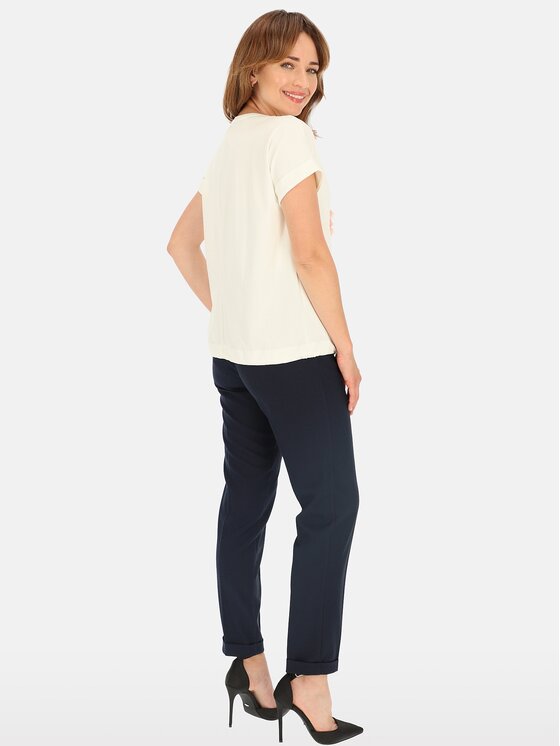 Perso Perso T-Shirt TCE249000F Écru Regular Fit