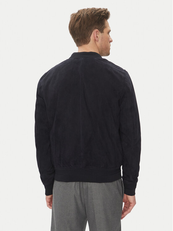 Serge Pariente Serge Pariente Kurtka skórzana M888 Granatowy Regular Fit