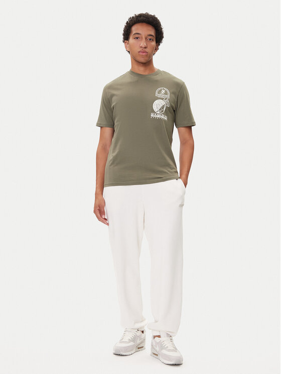 Napapijri Napapijri Tričko S-Funes Ss NP0A88UA Kaki Regular Fit