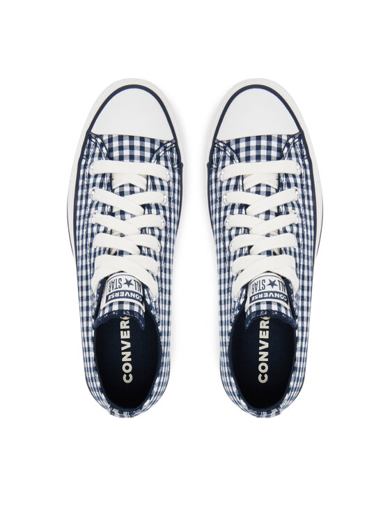 Converse Converse Modne superge Chuck Taylor All Star Lift Platform Gingham A13664C Mornarsko modra