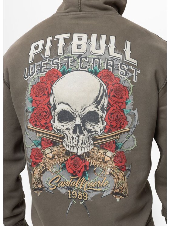PITBULL PITBULL Bluza Washed SANTA MUERTE Zielony Regular Fit