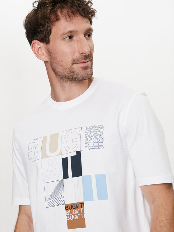 Bugatti Bugatti T-särk 8350 55045A Valge Regular Fit
