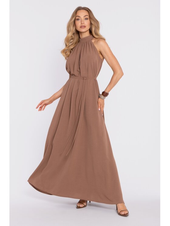 Made of Emotion Made of Emotion Sukienka koktajlowa M915 Brązowy A-Line Fit