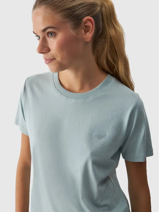 4F 4F T-Shirt 4FAW24TTSHF1650-47S Zielony Regular Fit