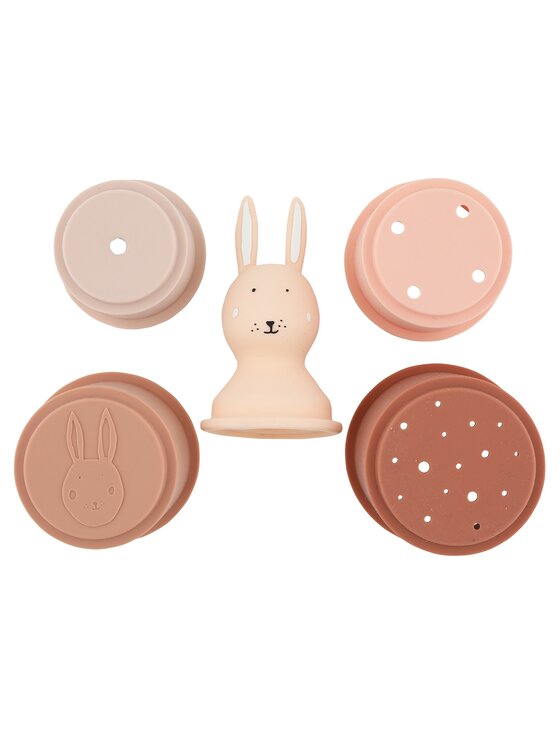Trixie Baby Trixie Baby Zabawka Zabawki do kąpieli kubki do układania 5 sztuk - Królik Różowy