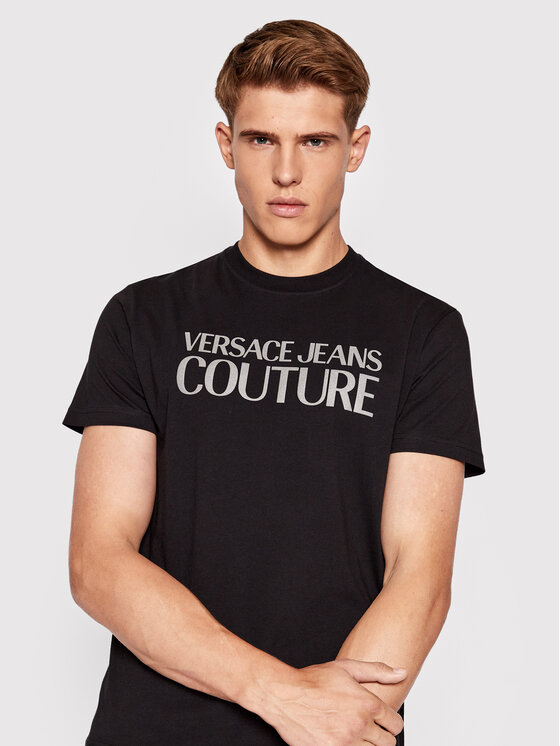 Versace Jeans Couture Versace Jeans Couture Футболка Thick Foil 73GAHT01 Чорний Regular Fit