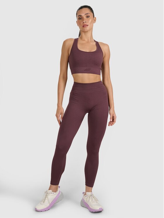 4F 4F Legginsy MULTI ACTIVE Brązowy Slim Fit