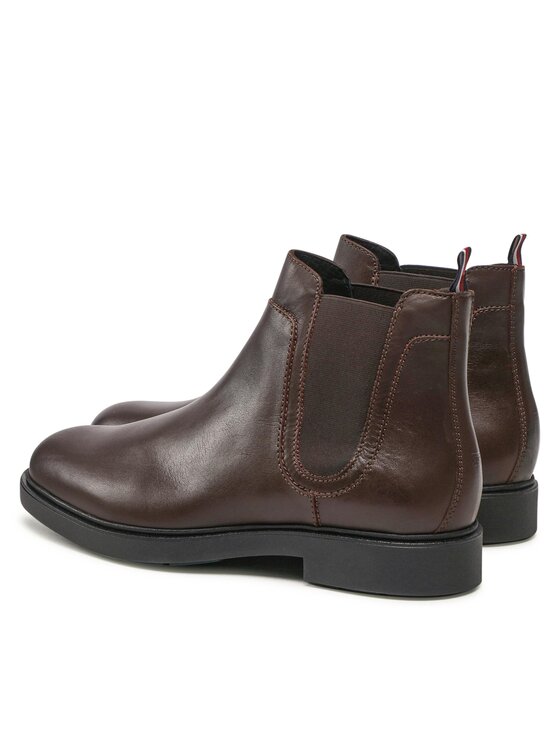 Tommy Hilfiger Tommy Hilfiger Боти тип челси Elevated Rounded Lth Chelsea FM0FM04183 Кафяв