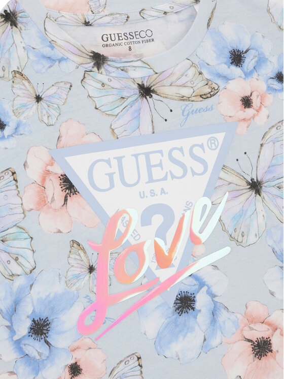Guess Guess T-Shirt J6RI08 K6YW4 Błękitny Regular Fit