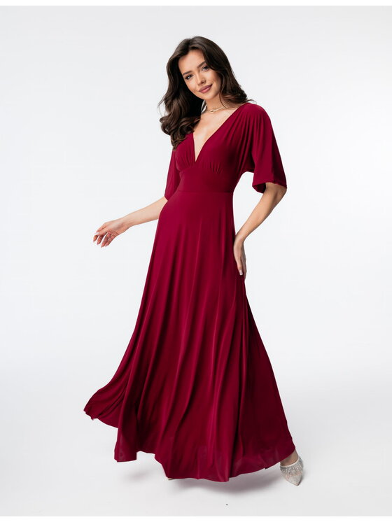 Aurora Aurora Sukienka wieczorowa Mariah Bordowy Feminine Fit