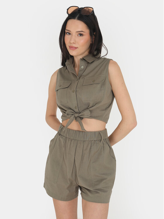 Brave Soul Brave Soul Košile LWT-548ELIZABETH Khaki Straight Fit