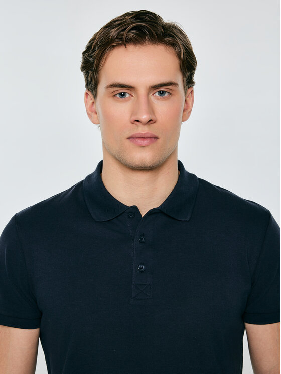 BIG STAR BIG STAR Polo MARKOLINOS Granatowy Basic Fit