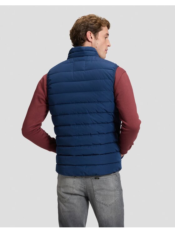 Lee Lee Kurtka puchowa STAND COLLAR PUFFER VEST Niebieski Regular Fit
