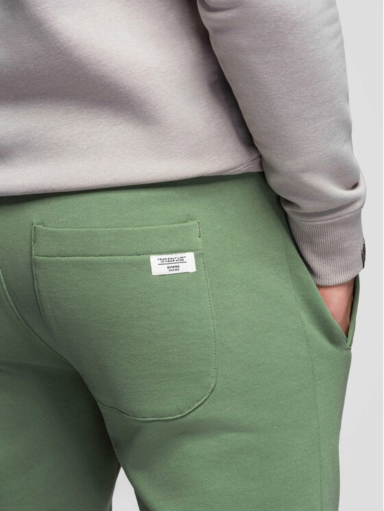 Ombre Ombre Spodnie dresowe OM-PABS-0304 Zielony Slim Fit
