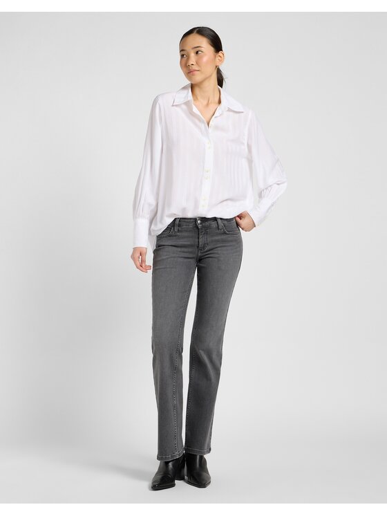 Lee Lee Koszula Balloon Sleeve Shirt Biały Loose Fit