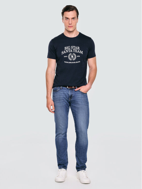 BIG STAR BIG STAR T-Shirt MARR Granatowy Basic Fit
