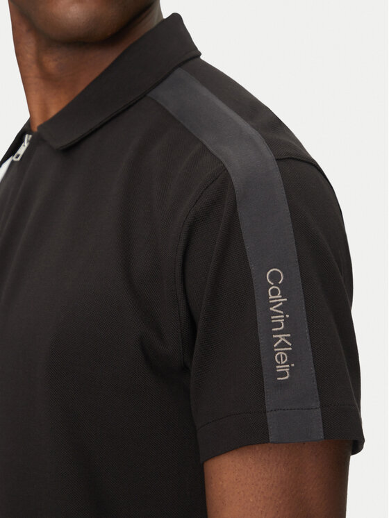 Calvin Klein Jeans Calvin Klein Jeans Тениска с яка и копчета Logo Tape J30J327240 Черен Regular Fit