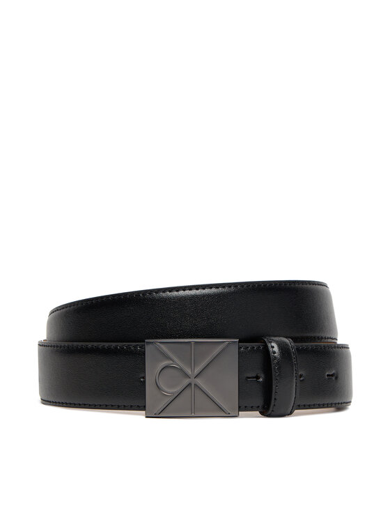 Calvin Klein Pánsky opasok Emblem Plaque Buckle 32Mm LV04D7046G Čierna