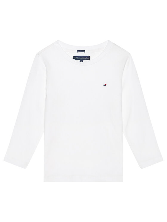 Tommy Hilfiger Blúzka Boys Basic Cn Knit L KB0KB04141 Biela Regular Fit