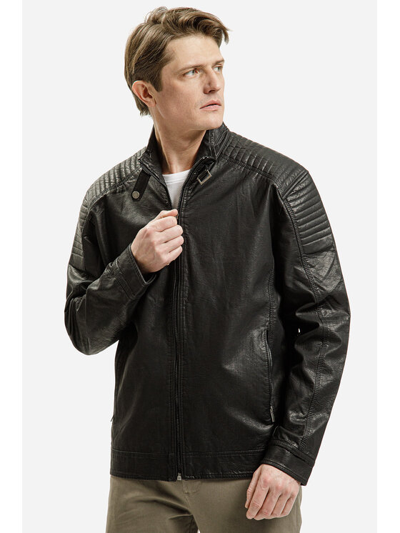 Cross Jeans Cross Jeans Kurtka skórzana 40273-020 Czarny Regular Fit