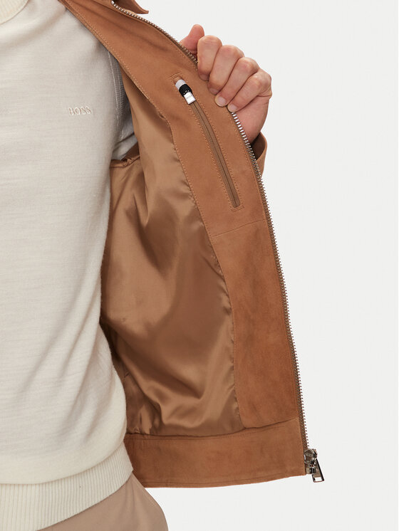 BOSS Boss Кожено яке Malbano4 50510178 Бежов Regular Fit