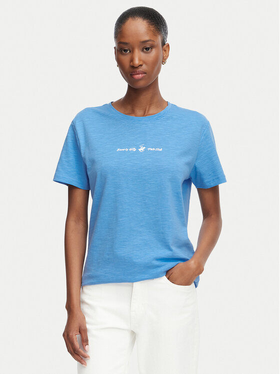 Beverly Hills Polo Club Tricou P-SS26W-TS6510 Albastru deschis Regular Fit