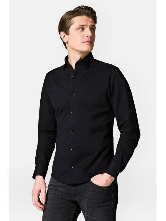 Lancerto Lancerto Koszula Gabbie KO073222000023 Czarny Slim Fit