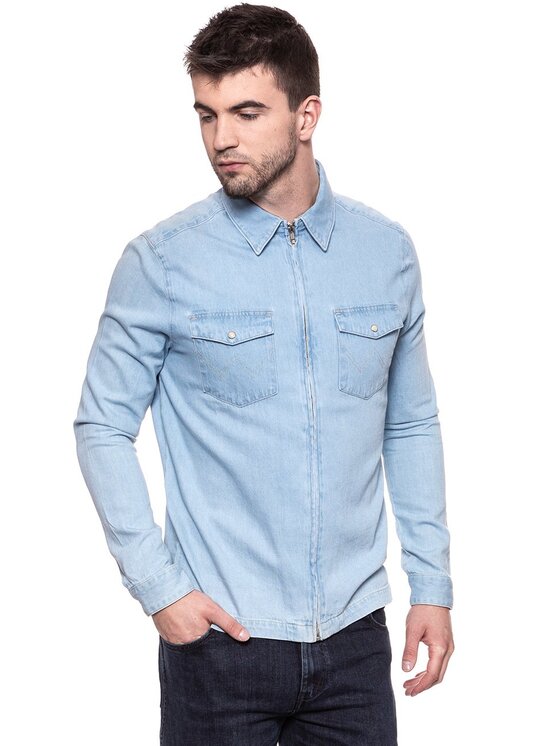 Wrangler Wrangler Koszula SHACKET Niebieski Regular Fit