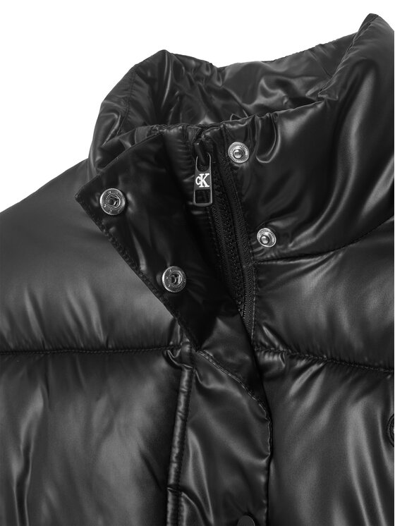 Calvin Klein Jeans Calvin Klein Jeans Bunda pro přechodné období Minime Shiny Short Puffer LVCKTJM01G Černá Regular Fit