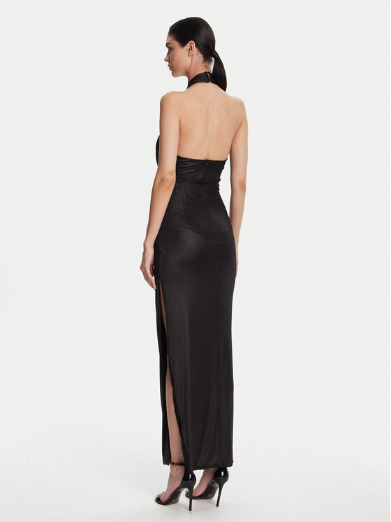 Fracomina Fracomina Večerné šaty FQ25SD3002W798T4 Čierna Slim Fit
