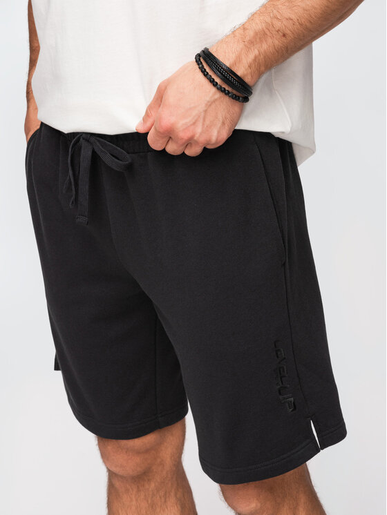 Ombre Ombre Szorty materiałowe OM-SRSK-0196 Czarny Regular Fit