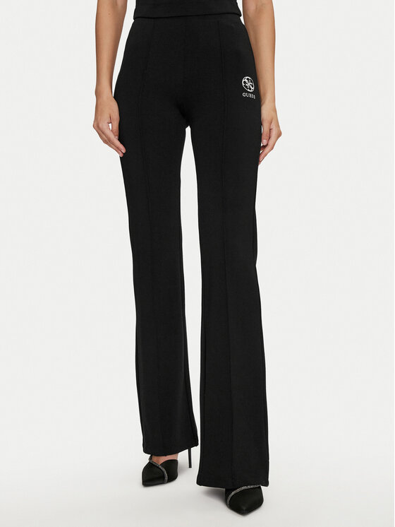 Guess Guess Текстилни панталони Elea V4YB01 KCDN0 Черен Slim Fit
