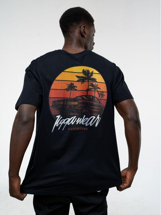Jigga Wear Jigga Wear T-Shirt Koszulka Z Krótkim Rękawem Męska Czarna Jigga Wear Lowrider M Czarny Regular Fit