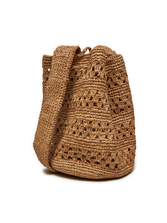 Manebi Manebi Τσάντα Handcrafted Raffia Beach Bucket Weaving V 2.2 AO Καφέ