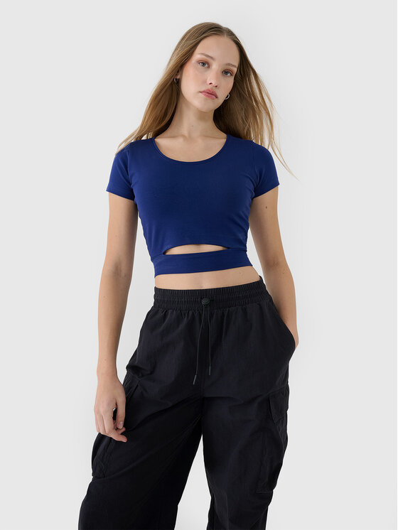 4F 4F T-Shirt SS MIDSHOP TEXTILE Granatowy Slim Fit