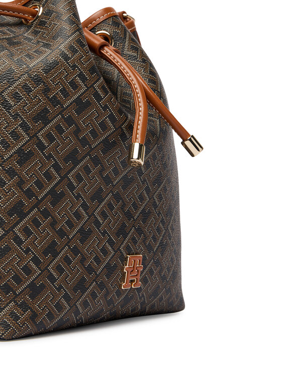 Tommy Hilfiger Tommy Hilfiger Geantă Th Monoplay Bucket Le AW0AW18847 Negru