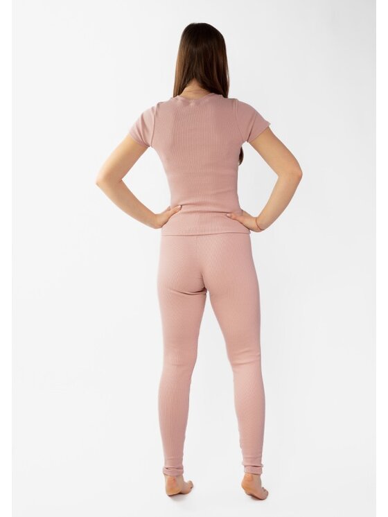 DKaren Sport DKaren Sport Komplet bluzka i spodnie Halima Różowy Slim Fit
