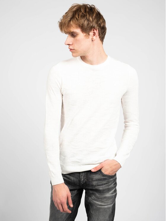 Antony Morato Antony Morato Sweter MMSW00940 YA100018 Biały Regular Fit