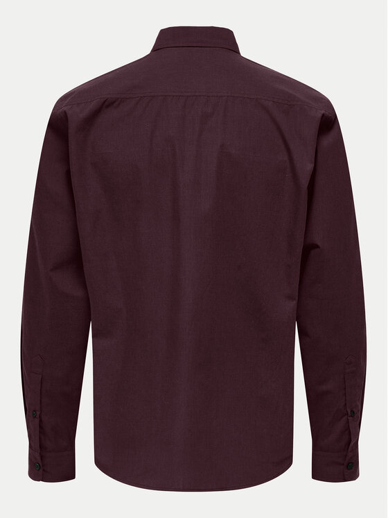Only & Sons Only & Sons Košeľa Pete 22033255 Bordová Regular Fit