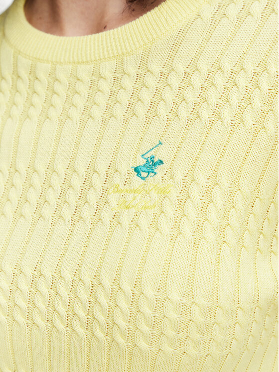 Beverly Hills Polo Club Beverly Hills Polo Club Sweter P-SS26W-M537390 Żółty Regular Fit