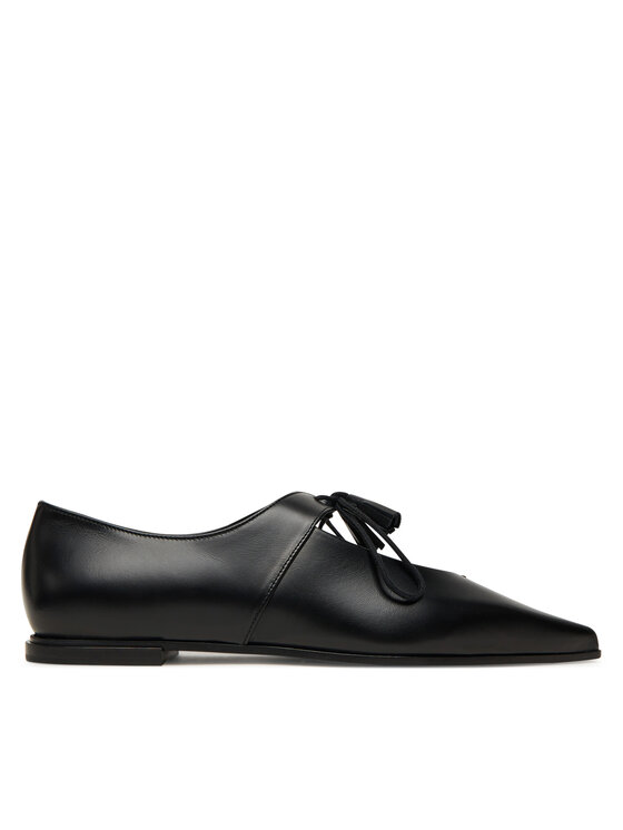 Max Mara Półbuty Laceup 2524526111600 Czarny