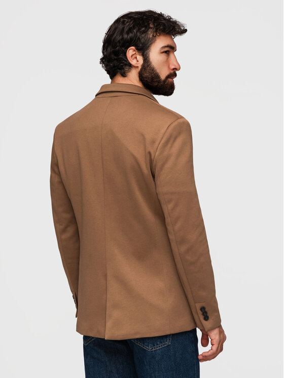 Ombre Ombre Marynarka M170 Brązowy Slim Fit
