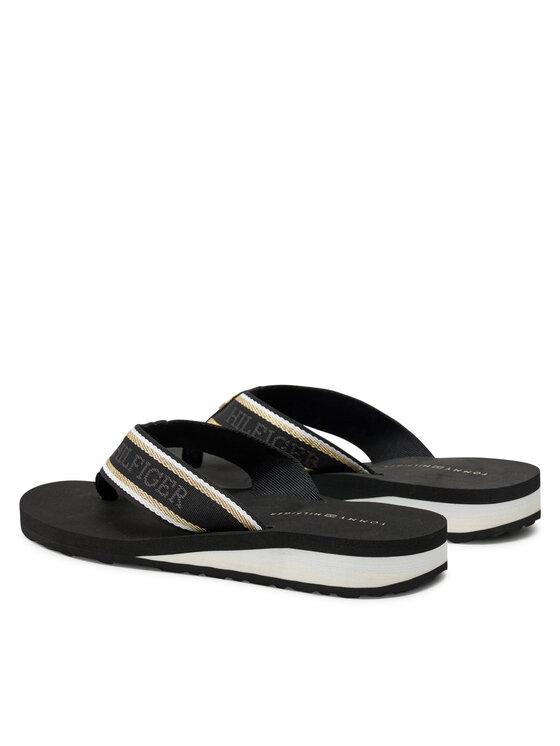 Tommy Hilfiger Tommy Hilfiger Zehentrenner Im Hilfiger Beach Sandal FW0FW08015 Schwarz