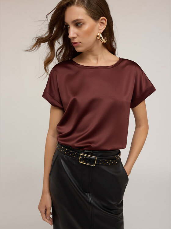 Motivi Motivi T-shirt G063W703439N022 Marrone Regular Fit