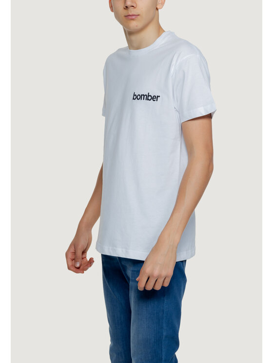 The Bomber The Bomber T-shirt The Bomber Logo Bianco Shirt Fit