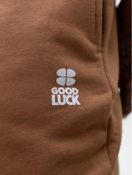 Good Luck Good Luck Spodnie dresowe Wygodne sznurki na co dzień 129936 Brązowy Regular Fit